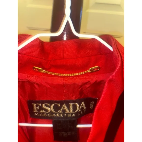 Women's vintage Escada Blazer Jacket Size 14 Red Black - Picture 6 of 12